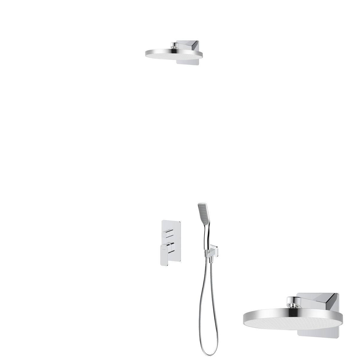 Oltens Hadsel zestaw bateria wannowo-prysznicowa podtynkowa z deszczownicą Regna i słuchawką 1-funkcyjną Tinde chrom 36044100 - Wysyłka w 24h