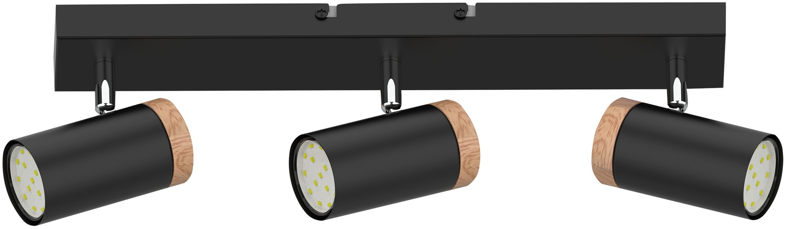 Candellux Lagos lampa podsufitowa 3x15W czarny/drewno 93-13729