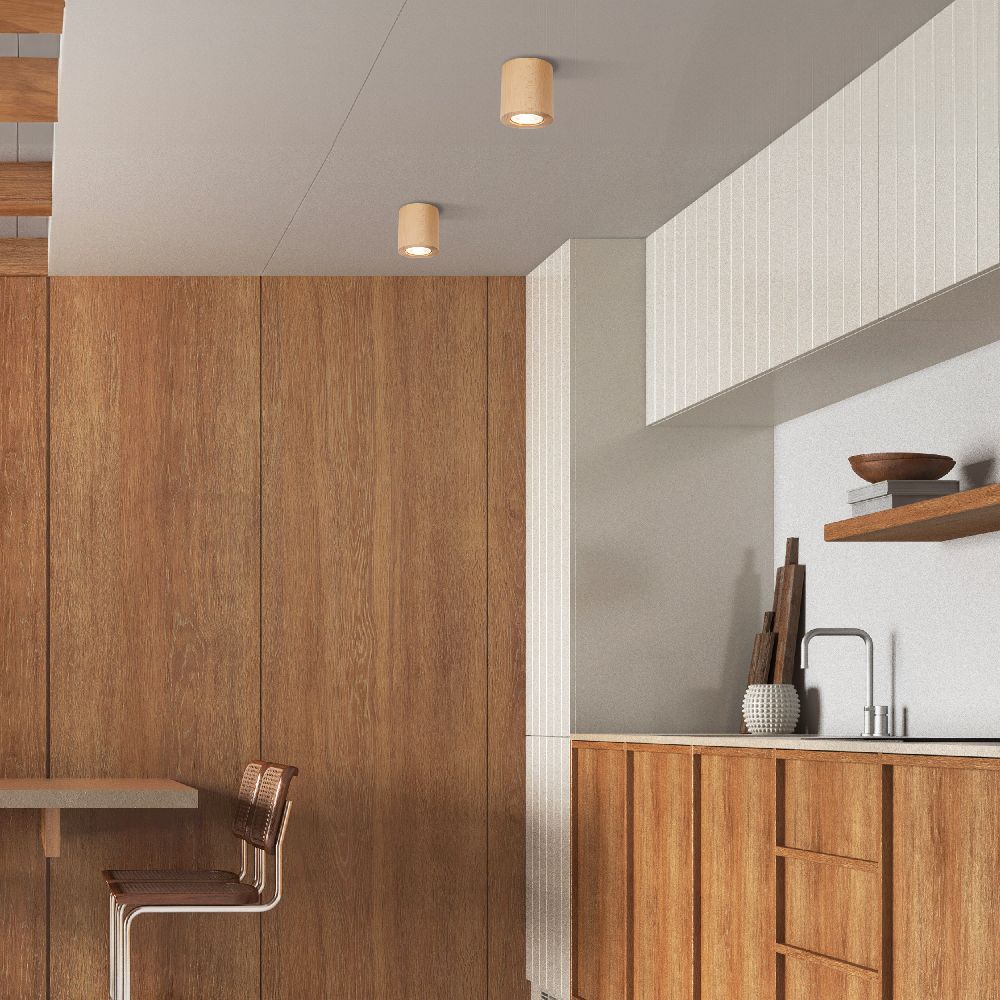 TK Lighting Eve lampa podsufitowa 1x11 W drewno 10121