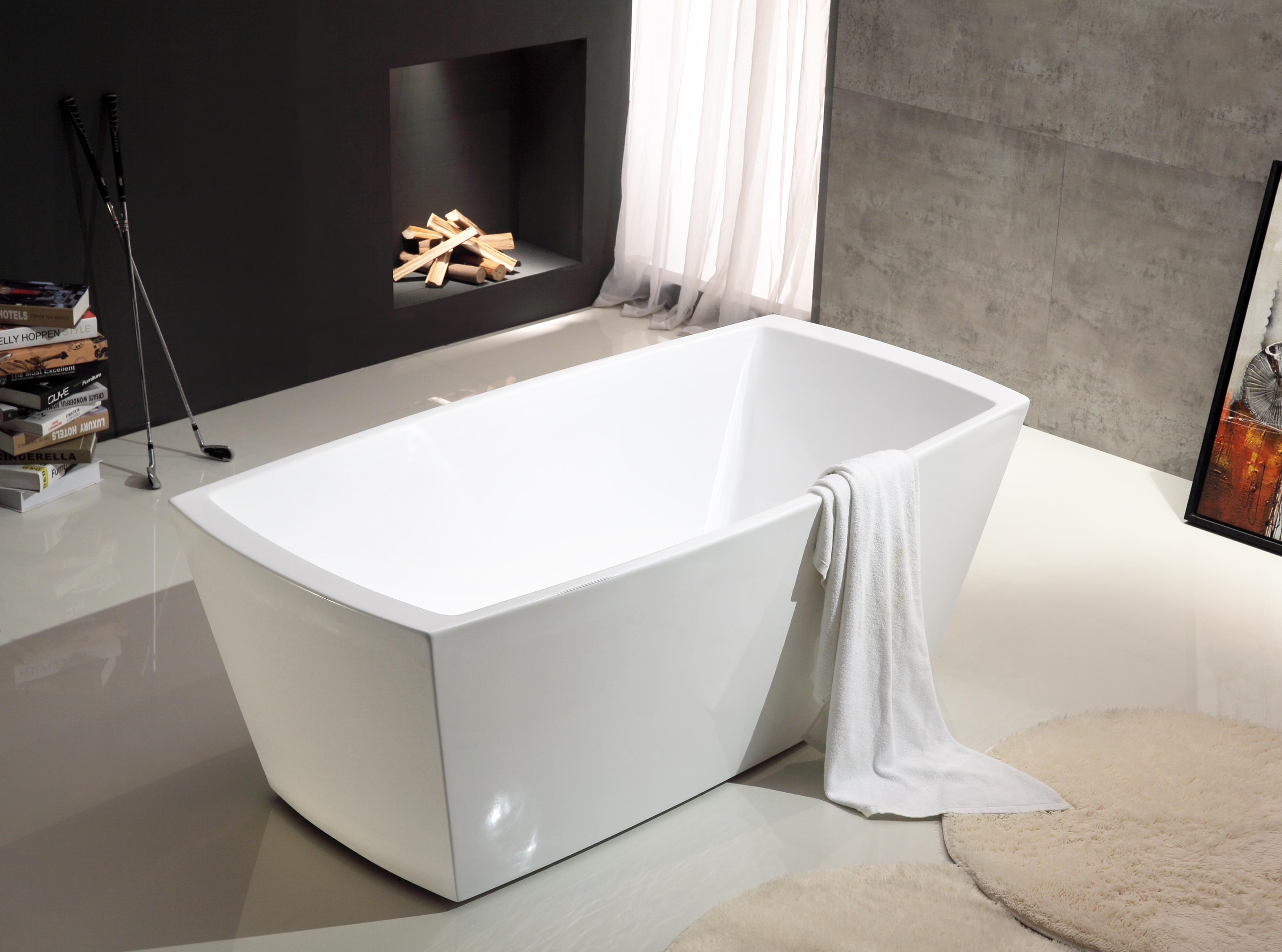 Hagser Elisa wanna wolnostojąca 170x80 cm akrylowa prostokątna biały połysk HGR20000012 - Wysyłka w 24h