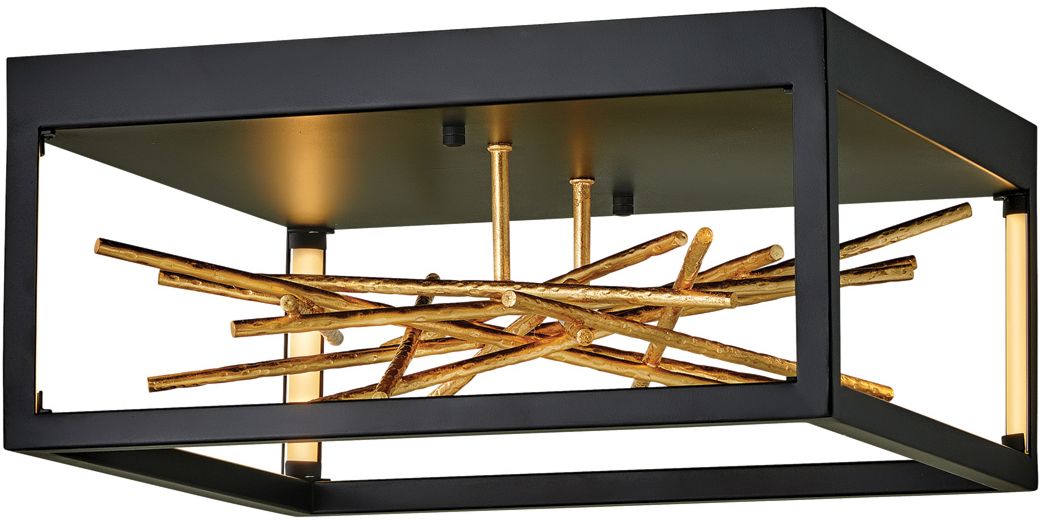 Quintiesse Styx lampa podsufitowa 1x8 W czarna-złota QN-STYX-LED-F-BG