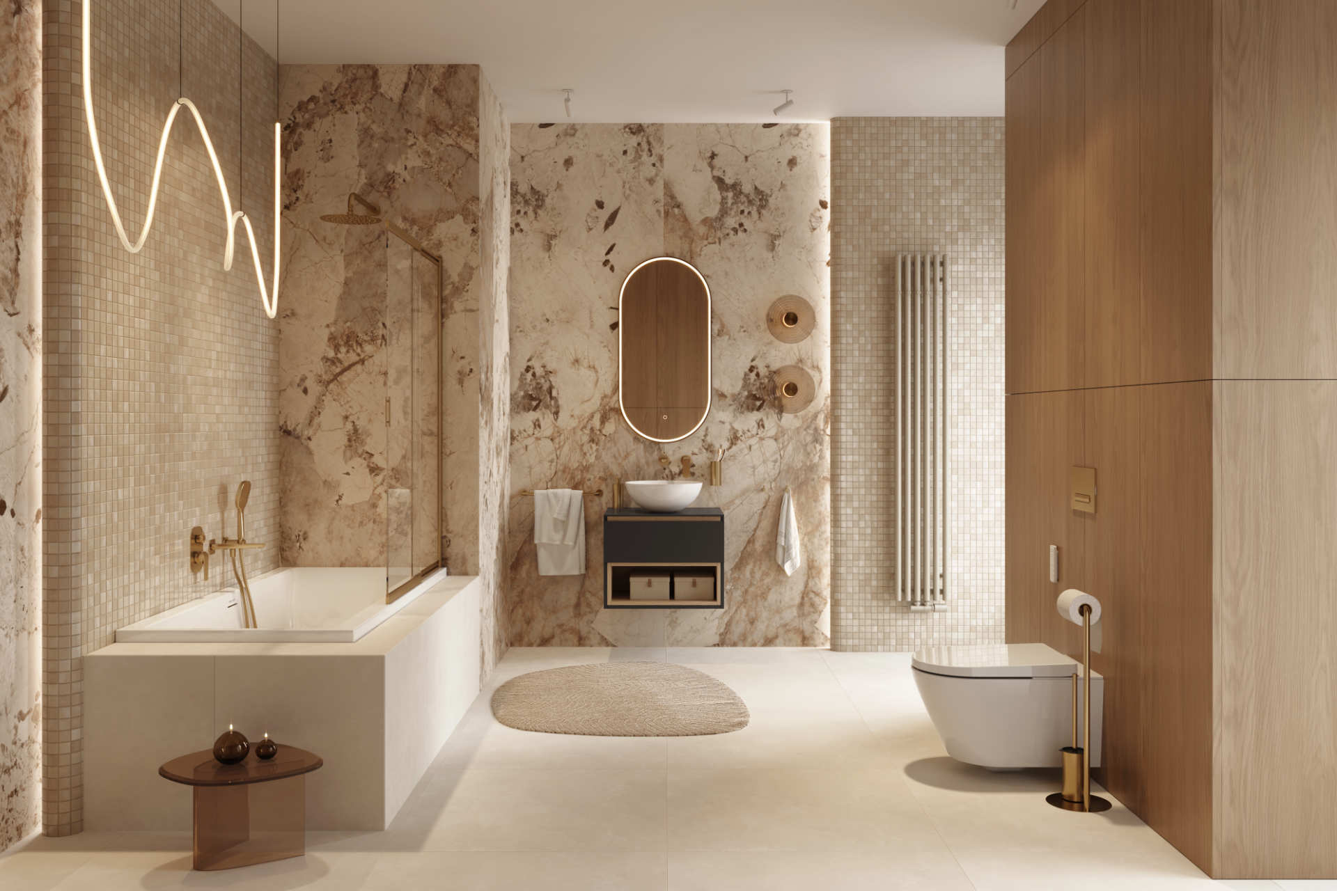 Excellent Verdi grzejnik łazienkowy dekoracyjny 180x23 cm czarny GREX.VE180.23.5SP.BL