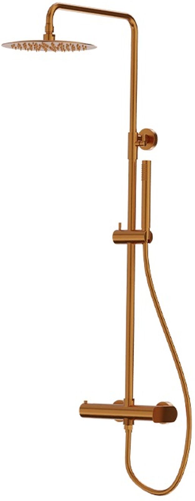 LaVita Spark zestaw prysznicowy ścienny z deszczownicą miedź