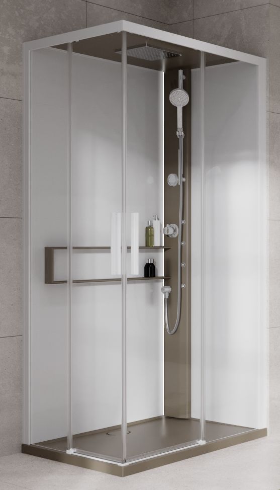 Novellini Glax 2 2.0 A kabina z hydromasażem 100x100 cm parowa z brodzikiem czarna G22A100T5-1HU