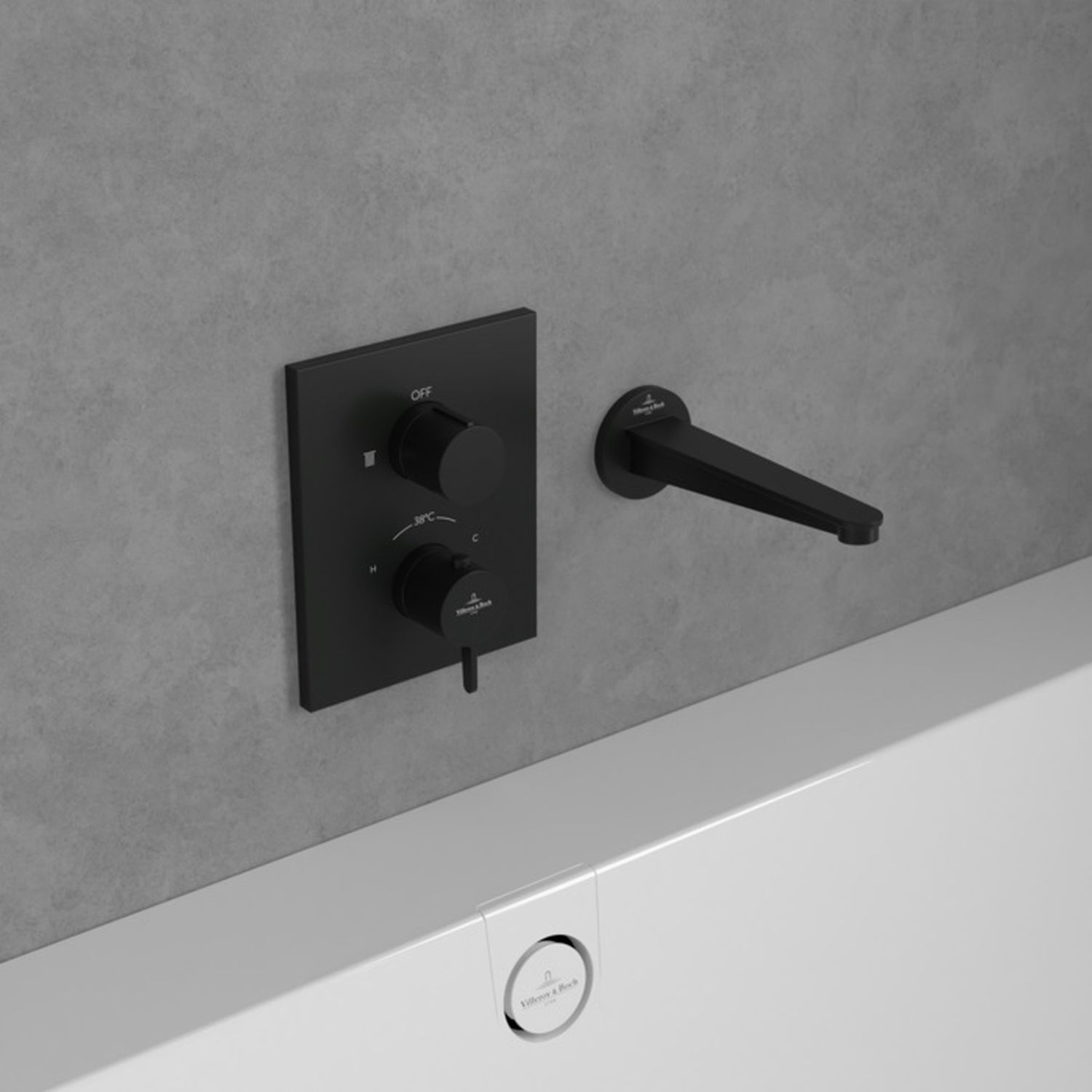 Villeroy & Boch Conum bateria prysznicowa podtynkowa termostatyczna czarny mat TVS127001000K5 - Wysyłka w 24h