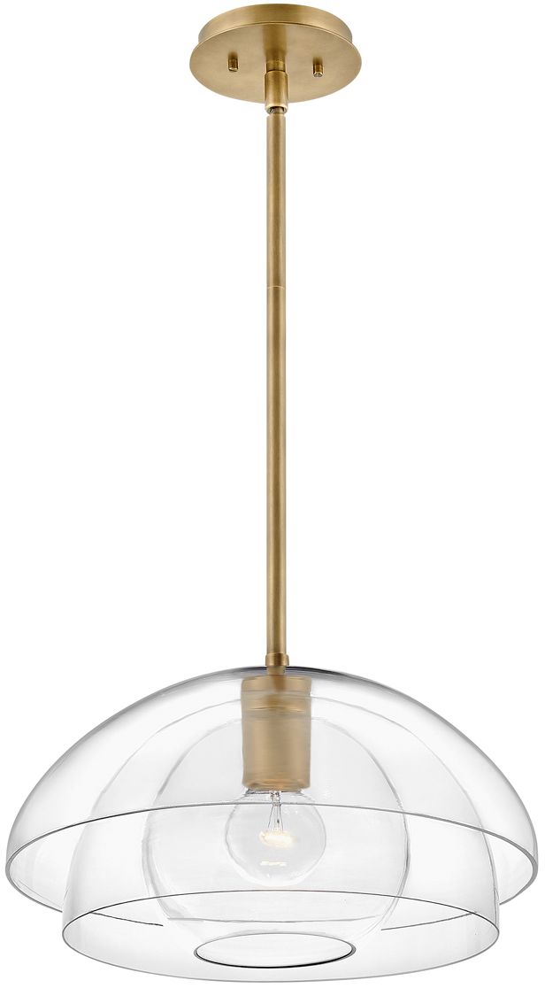 Quintiesse Lotus lampa wisząca 1x60 W stary mosiądz-przezroczysta QN-LOTUS-P-HBR