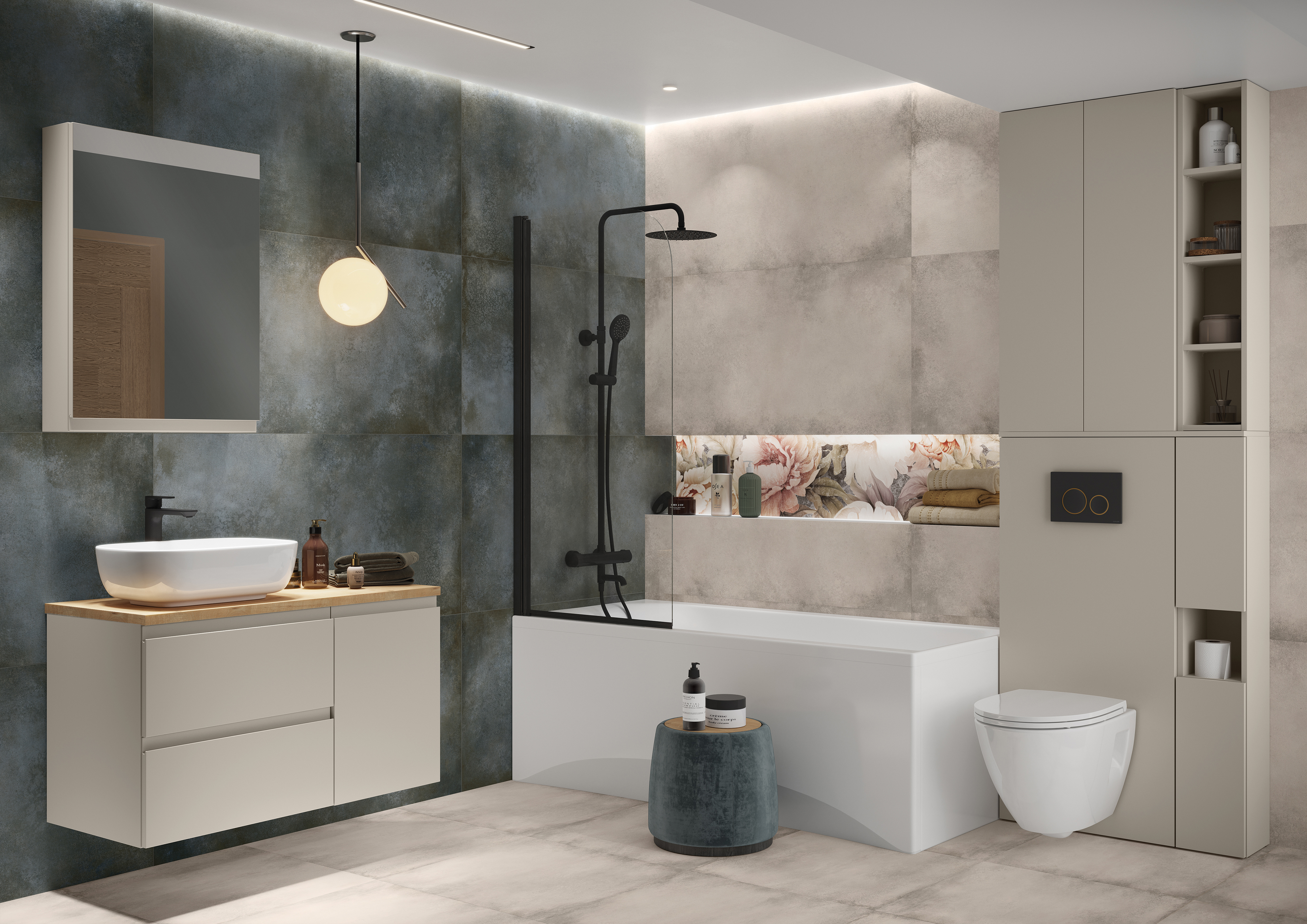 Cersanit Easy parawan nawannowy 70 cm 1-częściowy czarny mat/szkło przezroczyste S1037-001 - Wysyłka w 24h