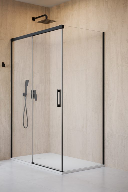 Radaway Idea 8 Black KDJ drzwi prysznicowe 57 cm rozsuwane czarny mat/szkło przezroczyste 10340520-54-01R