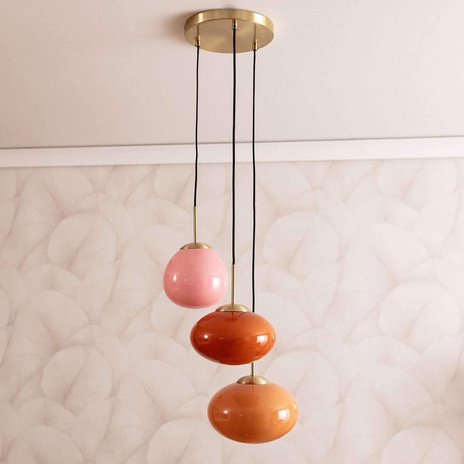 Abruzzo Sfero lampa wisząca 3x20 W złota-czerwona ABR-3SKCR