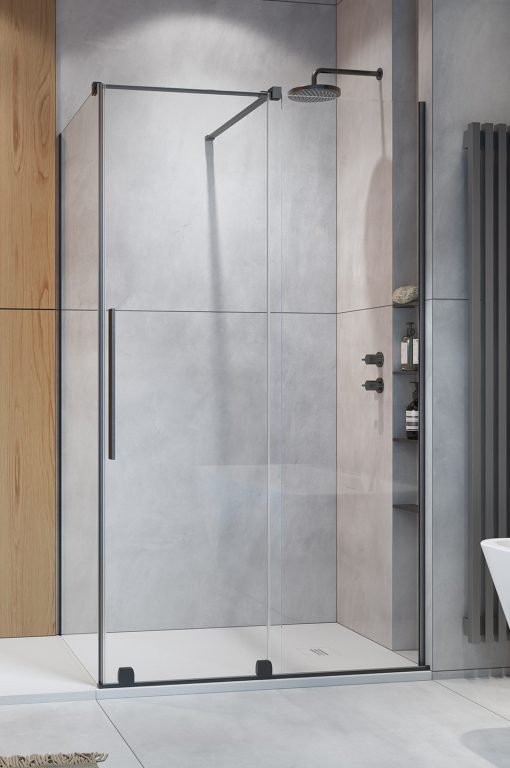Radaway Furo Brushed Gunmetal KDJ drzwi prysznicowe 47,2 cm rozsuwane gunmetal szczotkowany/szkło przezroczyste 10104472-92-01R