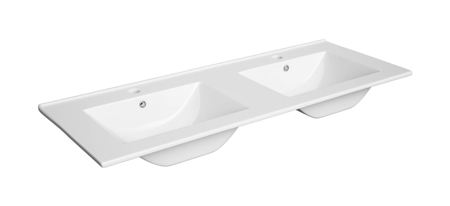 Defra Plan umywalka 120x46 cm prostokątna meblowa-podwójna biała 1728