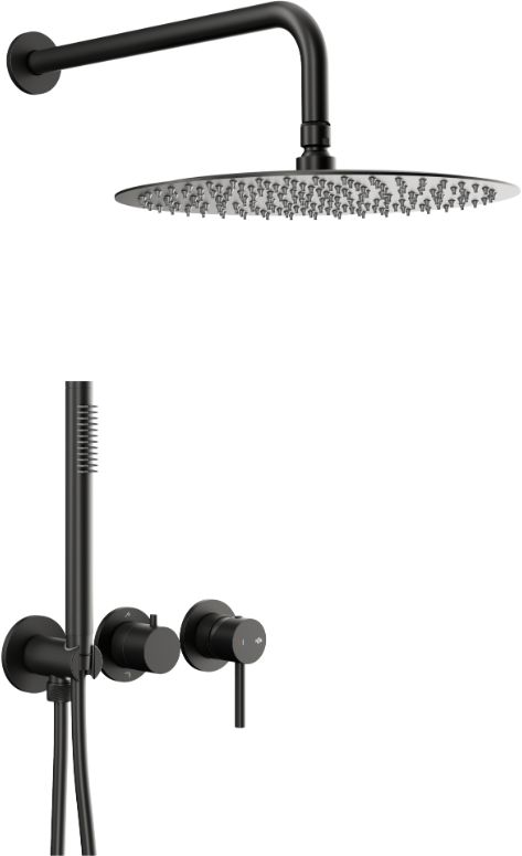 KFA Armatura Moza zestaw wannowo-prysznicowy podtynkowy z deszczownicą czarny 5039-511-81