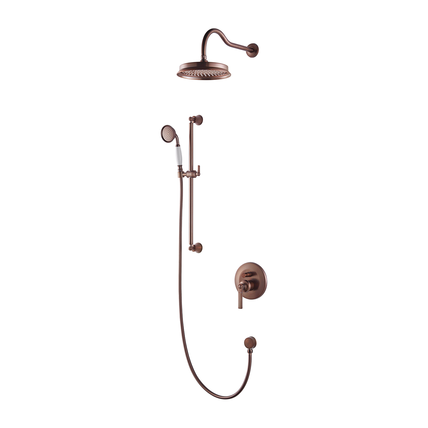 Omnires Armance SYS zestaw prysznicowy podtynkowy z deszczownicą miedź antyczna SYSAM20ORB