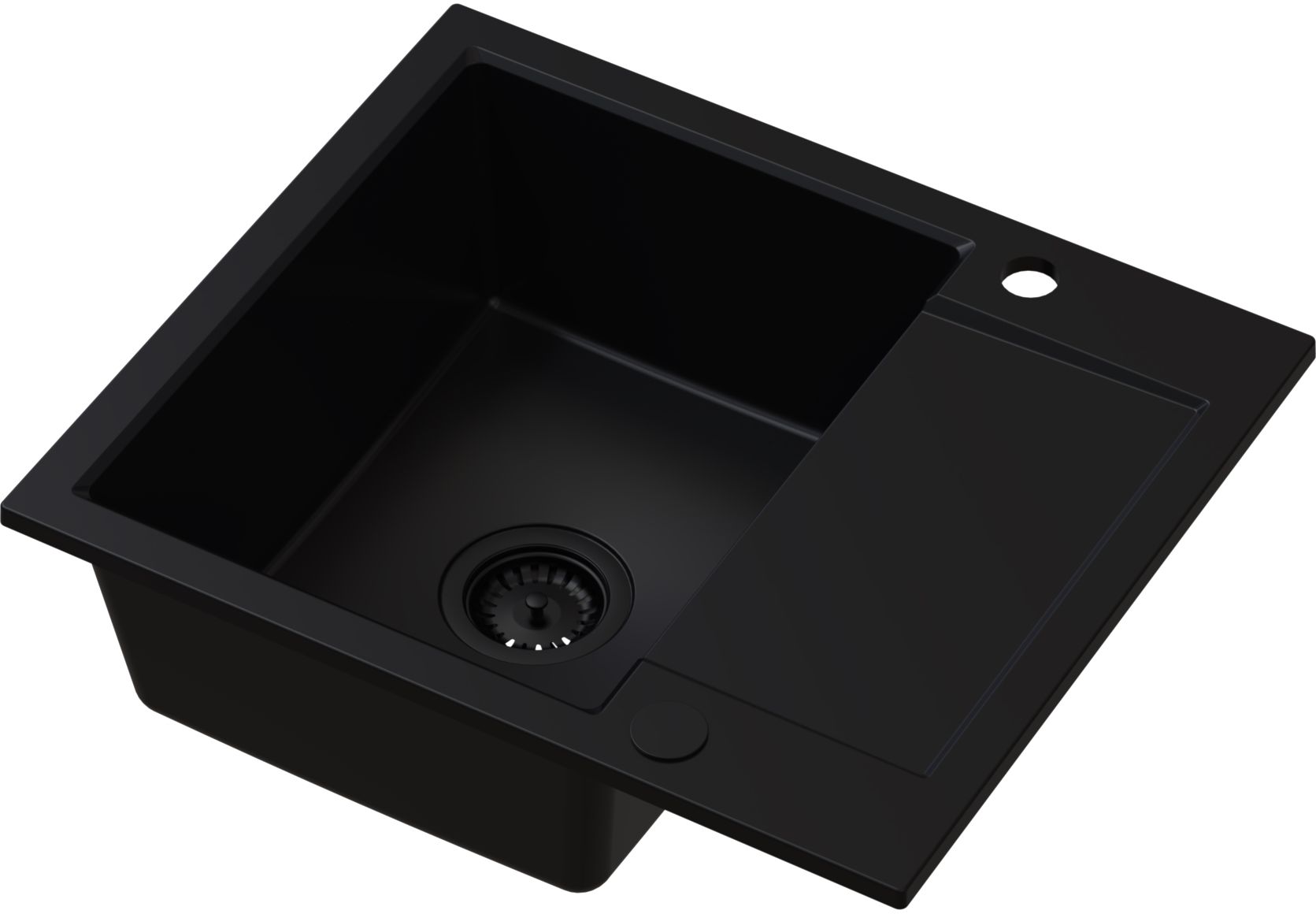 Ruvetti Signum zlewozmywak granitowy 59x50 cm czarny 3001S_FB120_W