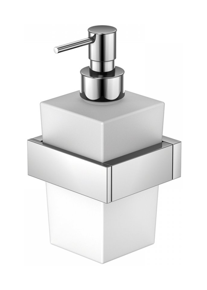 Steinberg 460 dozownik do mydła ścienny chrom/szkło biały mat 4608001