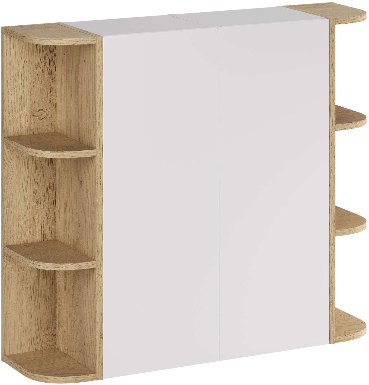 Zestaw Comad Aster White dwie szafki 30 cm boczne i dwa regały 15 cm otwarte biały/dąb SET-ASW 2SP 2URSM