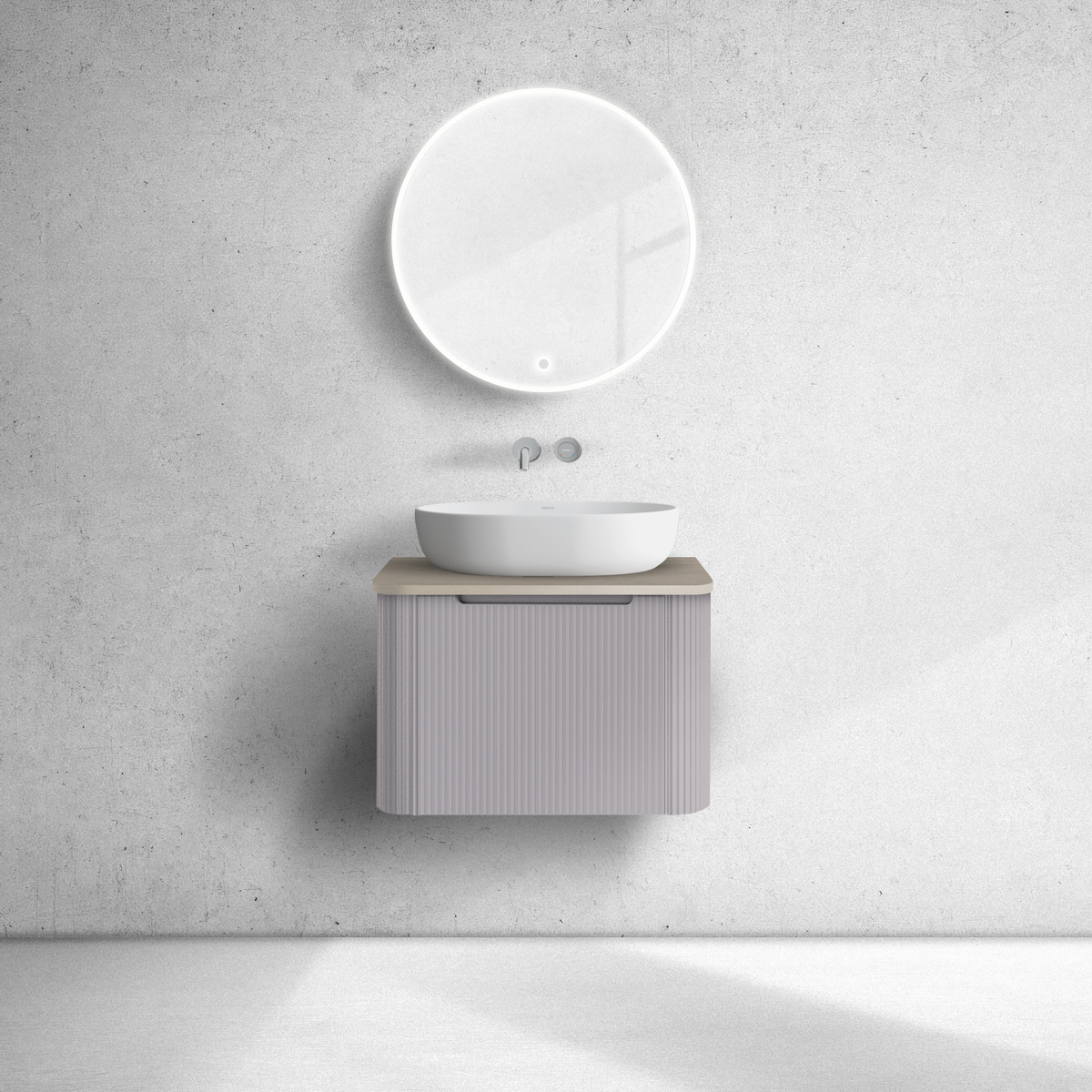 Oltens Hamnes szafka 60 cm podumywalkowa wisząca z blatem kaszmir/dąb 68668900