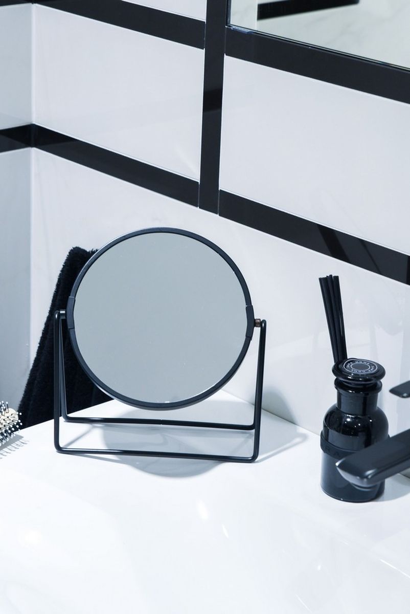 AWD Interior lusterko kosmetyczne 19,5x21,3 cm okrągłe czarny AWD02091468 - Wysyłka w 24h