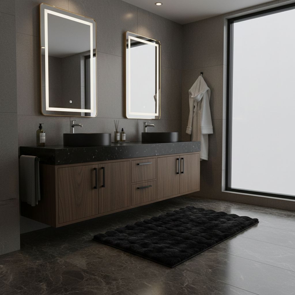 Kleine Wolke Cloud dywanik łazienkowy 120x70 cm prostokątny czarny 9198926225 - Wysyłka w 24h