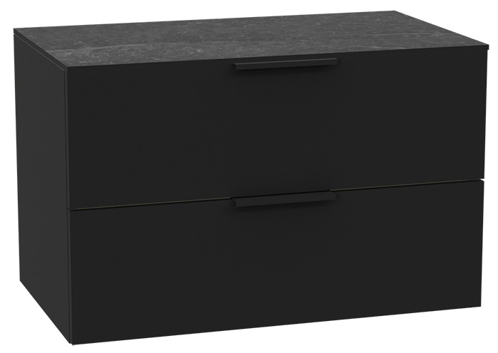 Zestaw Excellent Tuto 2.0 szafka 80 cm podumywalkowa wisząca z blatem czarny-grafit MLEX.2172.K.80.02MA.BKBK