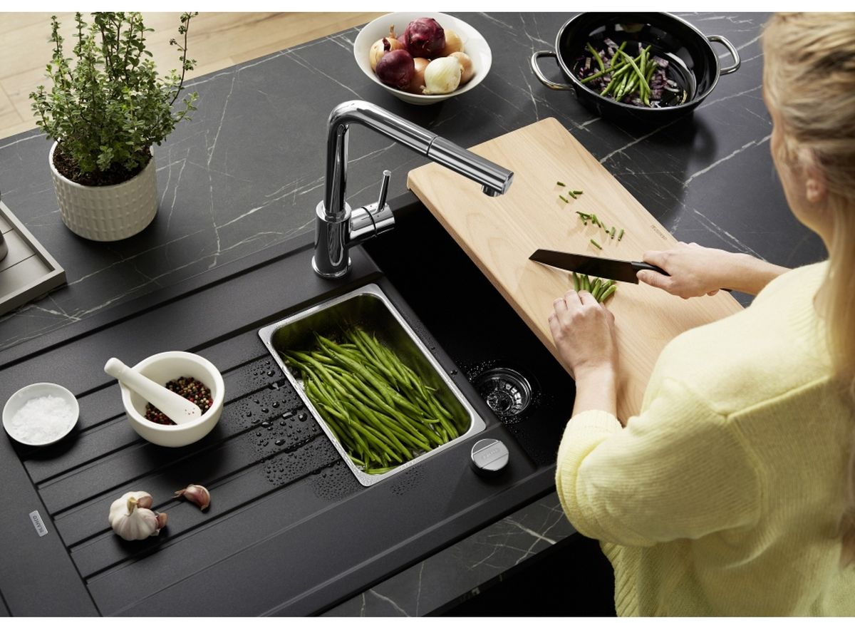 Blanco Mila-S bateria kuchenna stojąca z wyciąganą wylewką chrom 519810