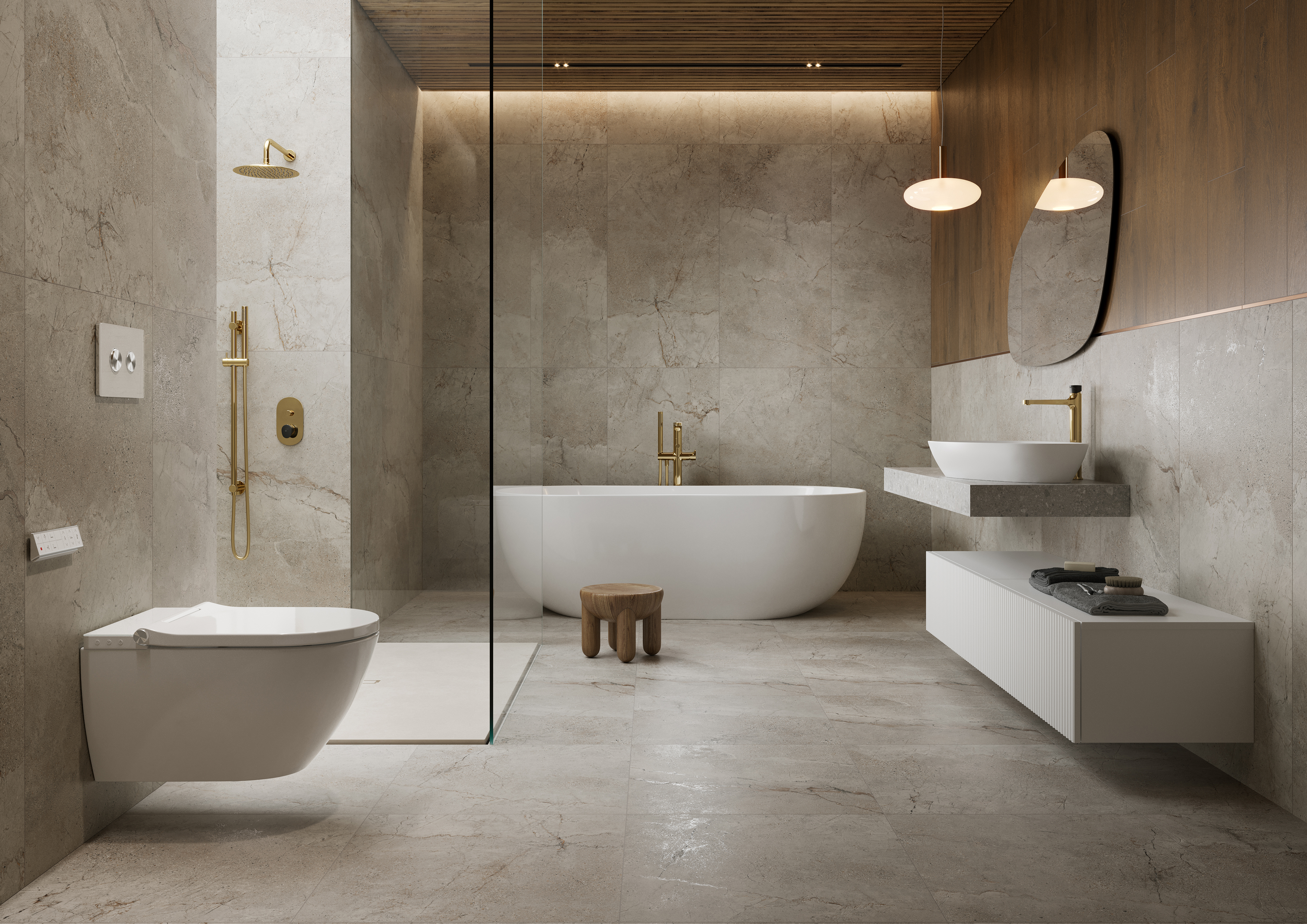 Meissen Keramik Kontra blat 120x50 cm szary S801-526