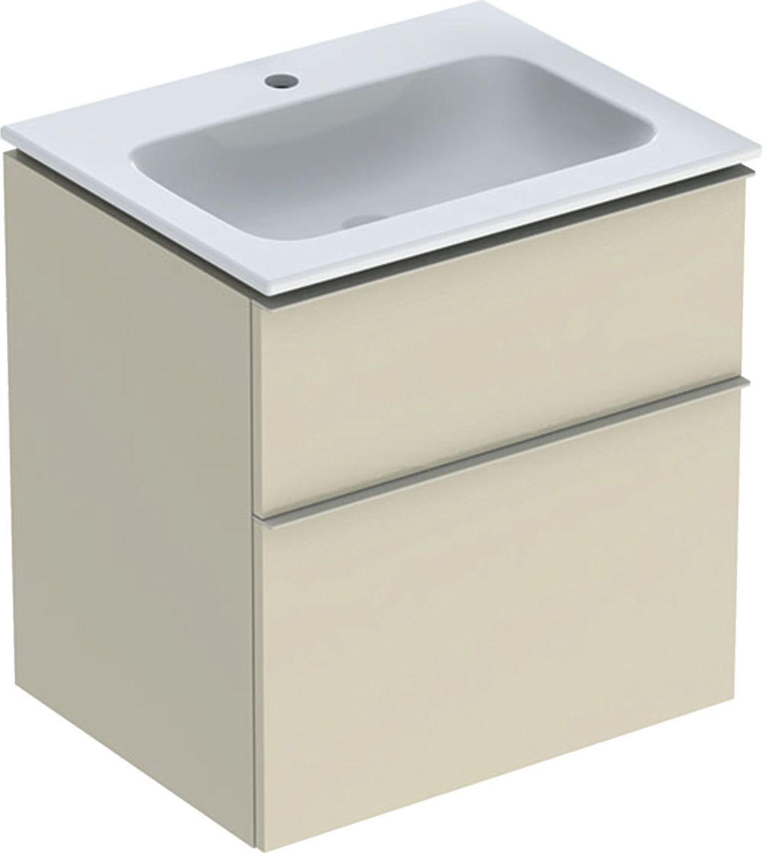 Geberit iCon Set Slim umywalka z szafką 60 cm zestaw meblowy szary piaskowy połysk/szary piaskowy mat 502.335.JL.1