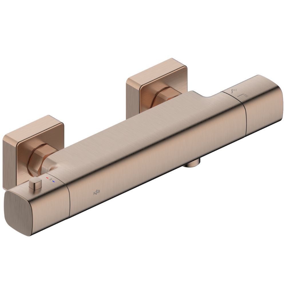 KFA Armatura Malaga Rose Gold bateria prysznicowa ścienna termostatyczna różowe złoto szczotkowane 5756-010-34 - Wysyłka w 24h