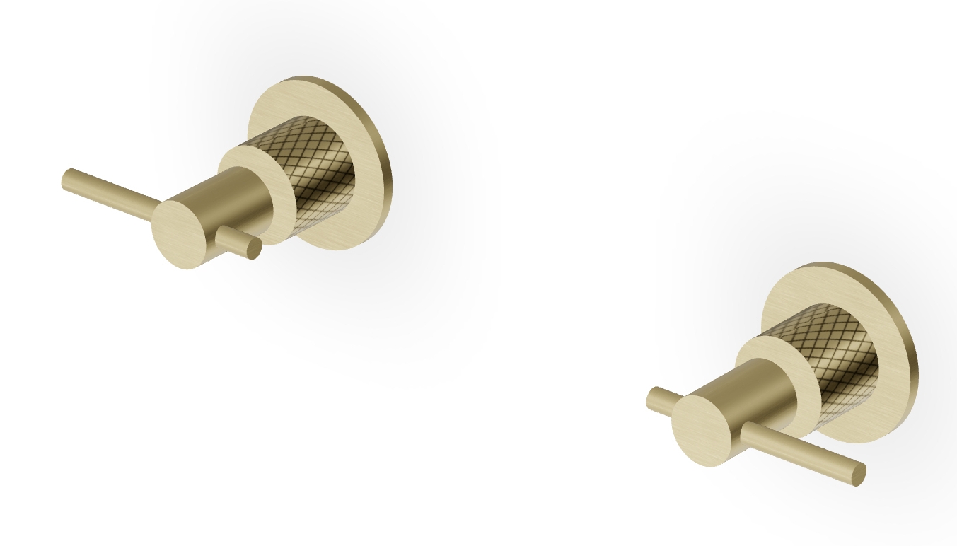 Zucchetti Helm bateria prysznicowa podtynkowa brytyjskie złoto szczotkowane/radełkowanie ukośne ZHL738.XP31G3