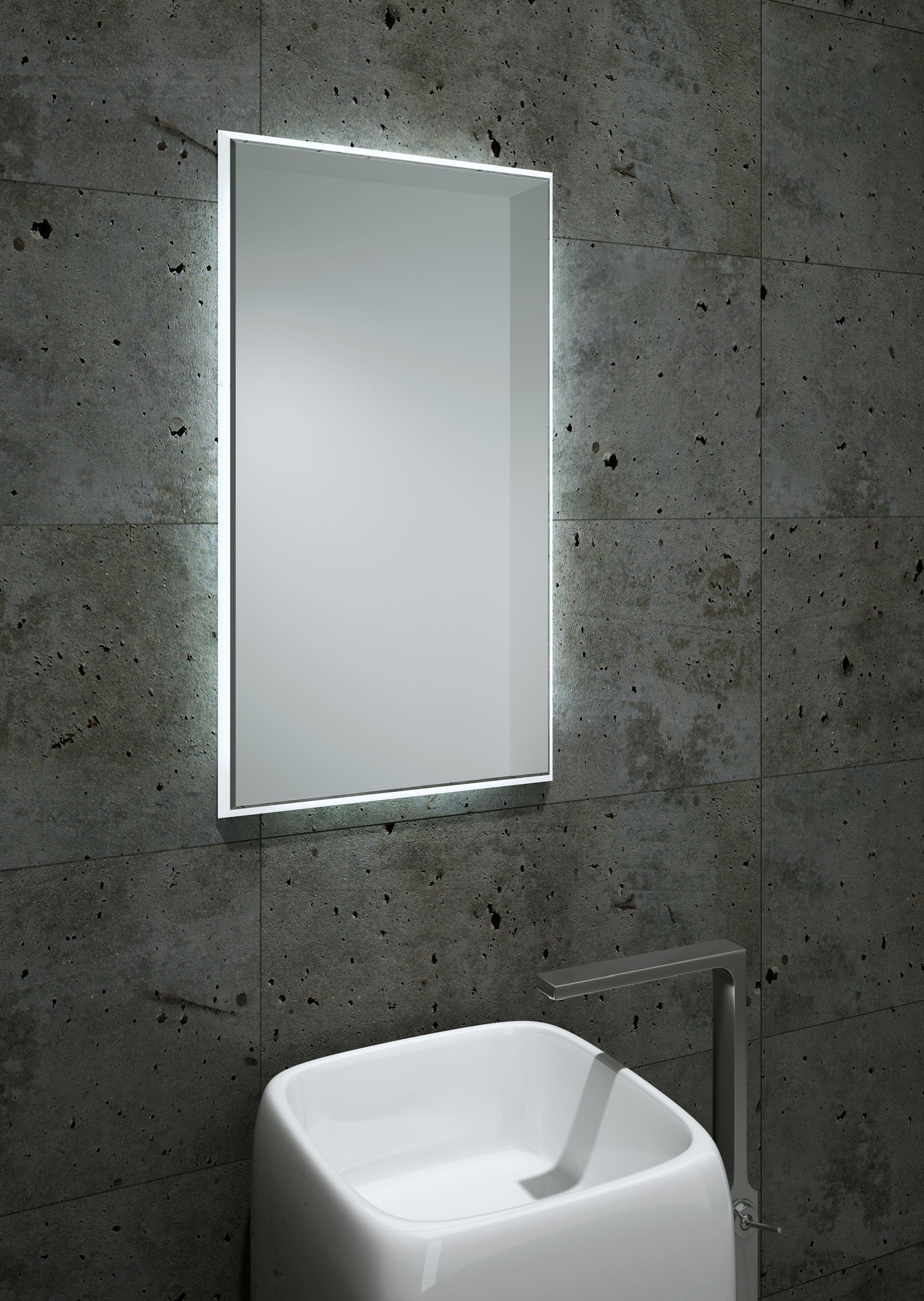 Dubiel Vitrum Fractal lustro prostokątne 80x45 cm z oświetleniem