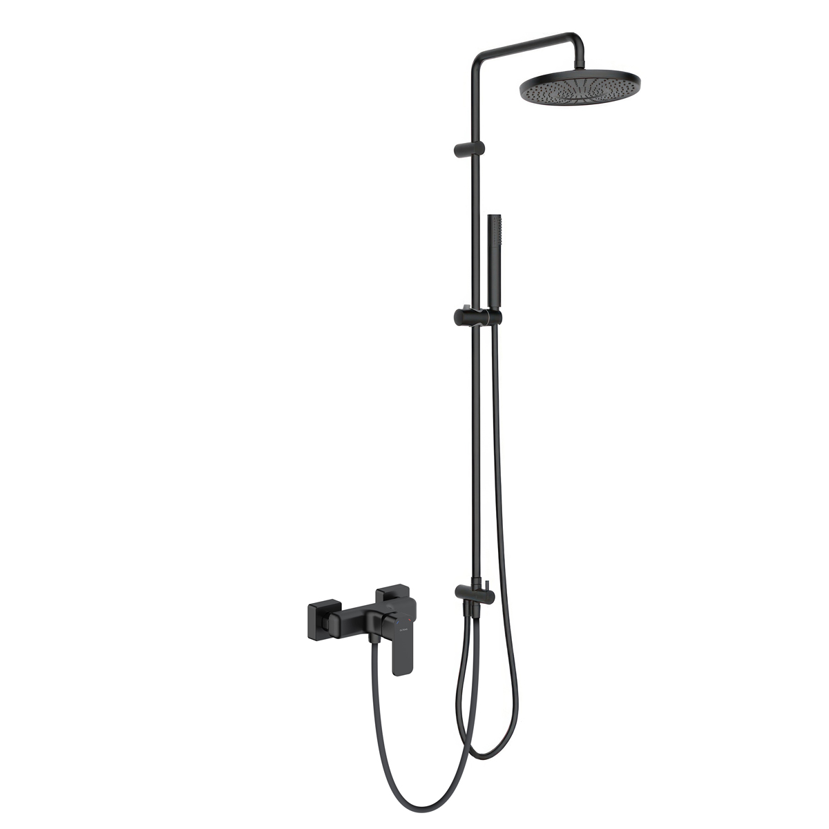 Oltens Hadsel zestaw prysznicowy z baterią prysznicową ścienną czarny mat 36055300 - Wysyłka w 24h