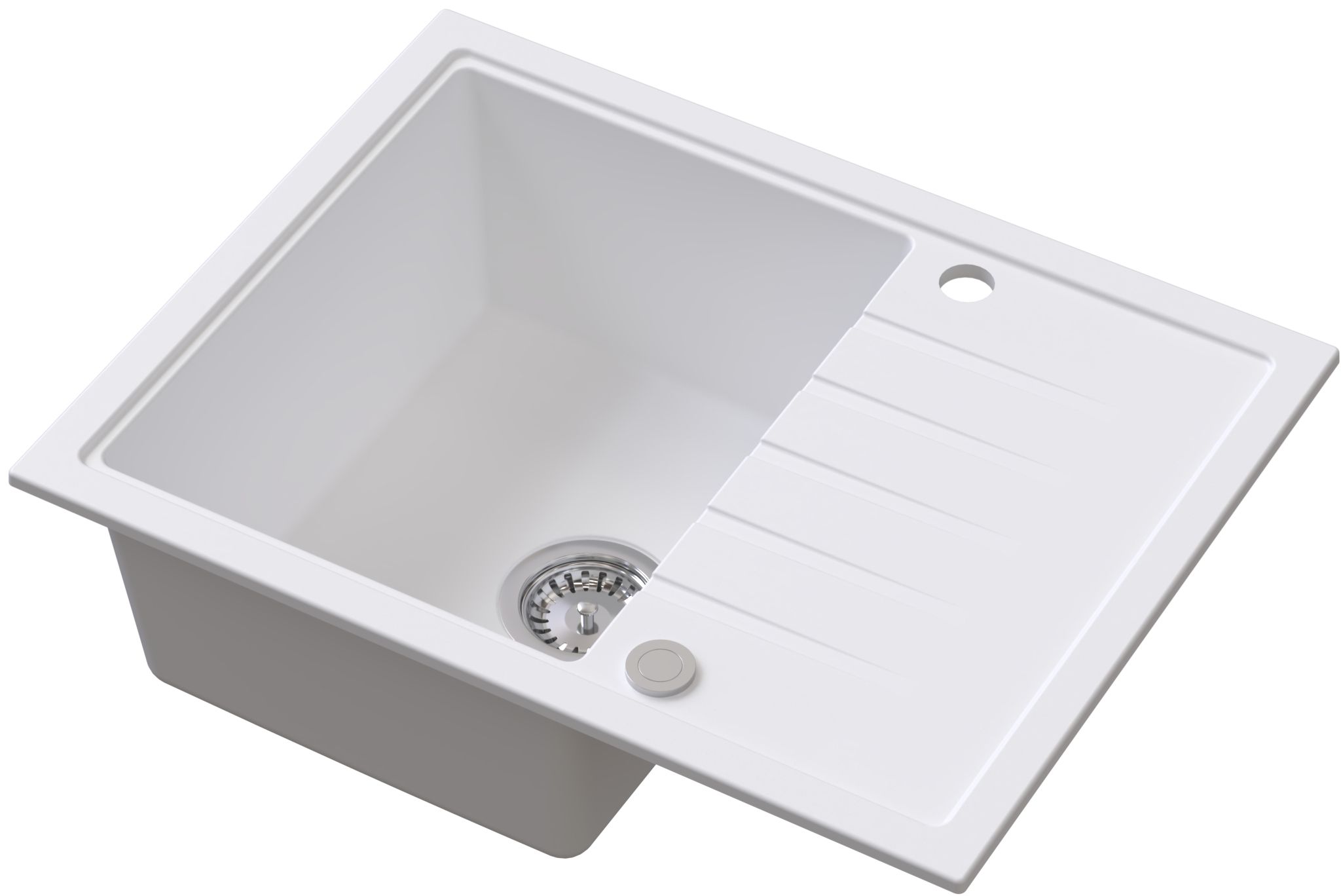 Ruvetti Axel zlewozmywak granitowy 65x50 cm biały 3001AX_WH120_W