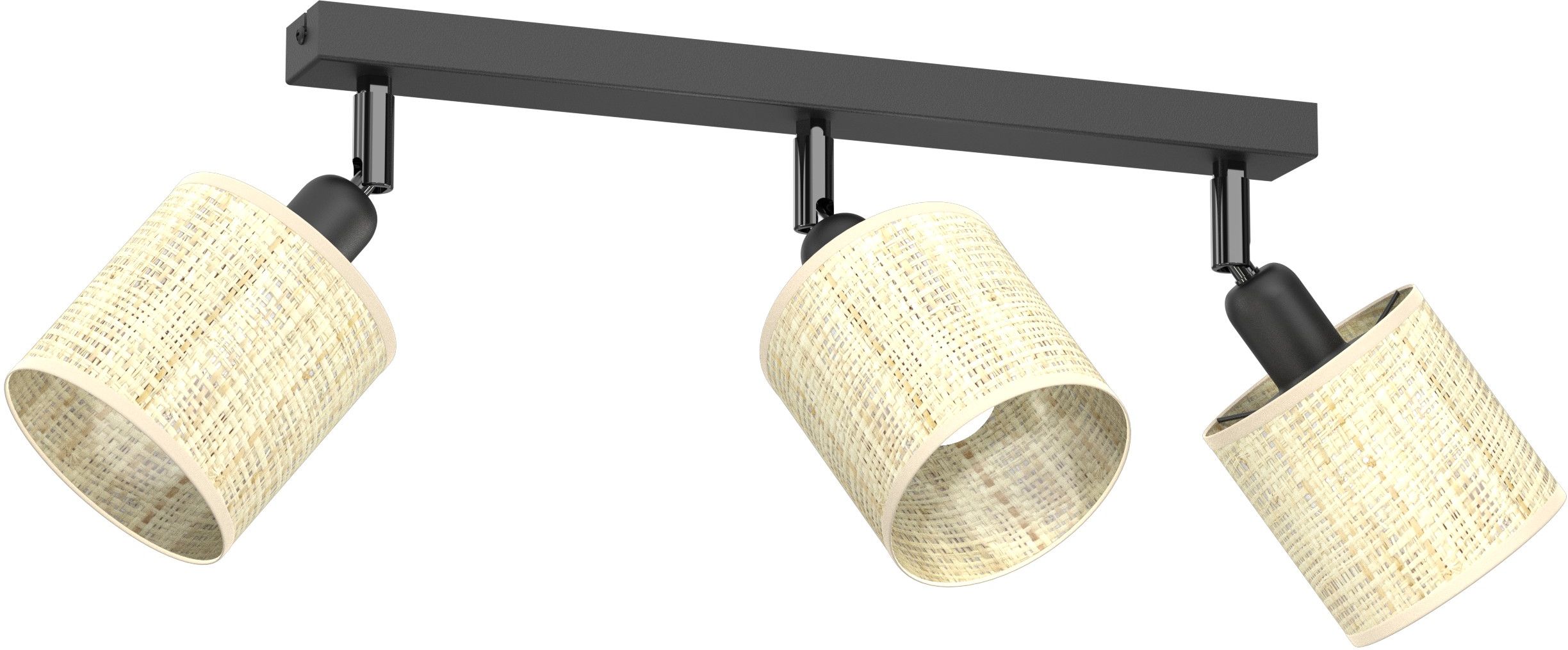 Luminex Rattan lampa podsufitowa 3x15W czarny/rattan 5296