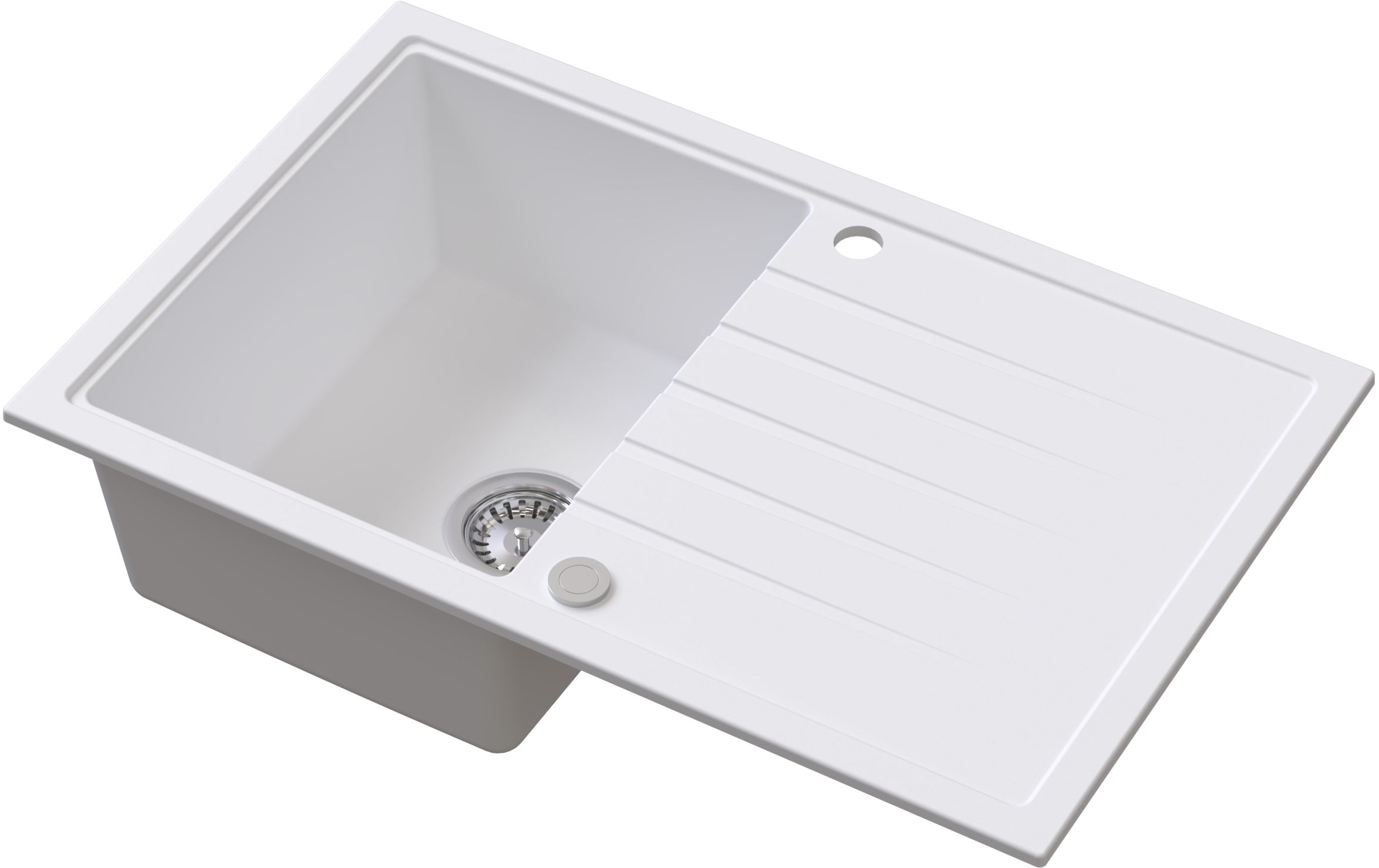 Ruvetti Axel zlewozmywak granitowy 79x50 cm biały 3001AX_WH160_W
