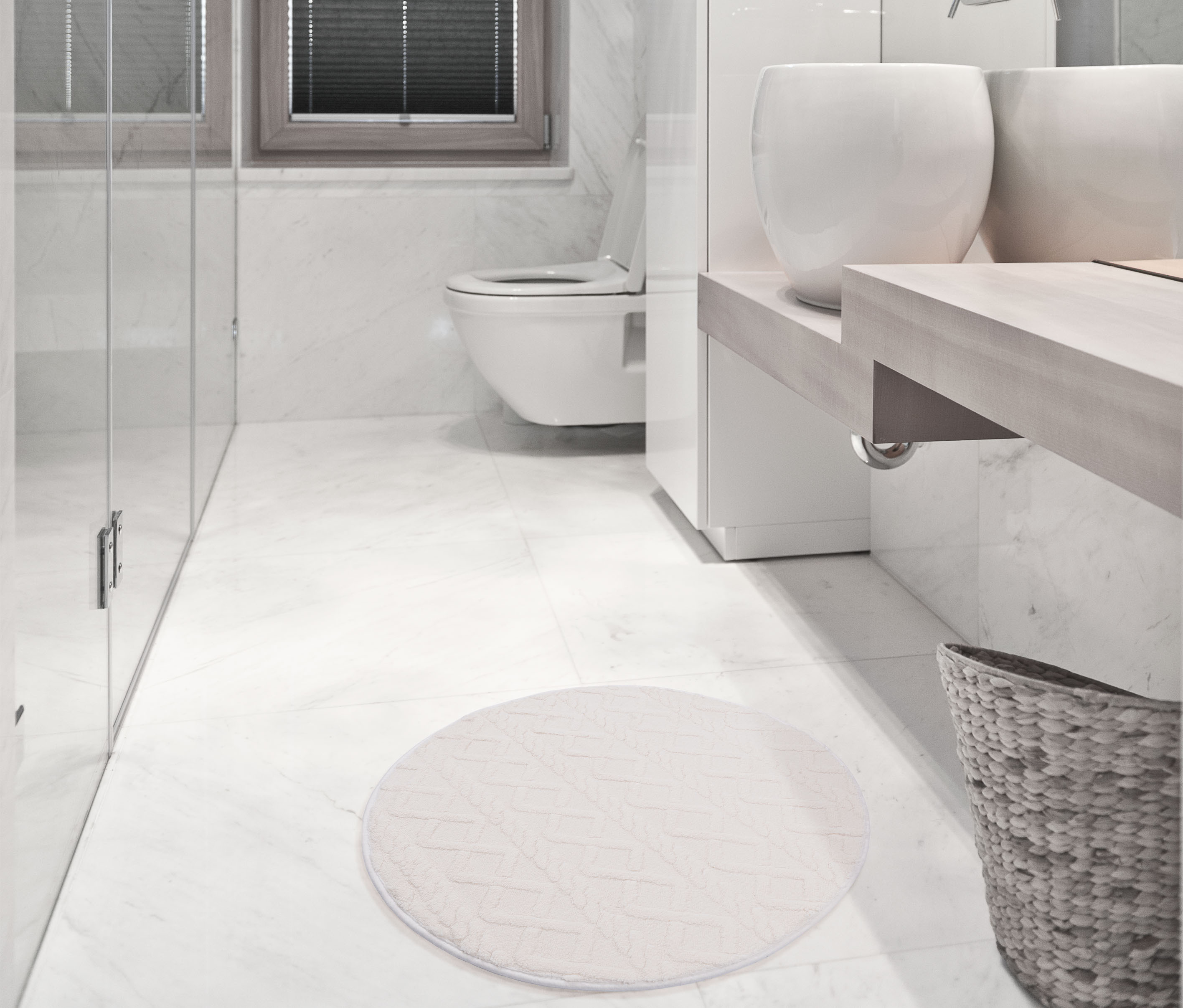 Multi-Decor New Style dywanik łazienkowy 67x67 cm okrągły biały 508337 - Wysyłka w 24h