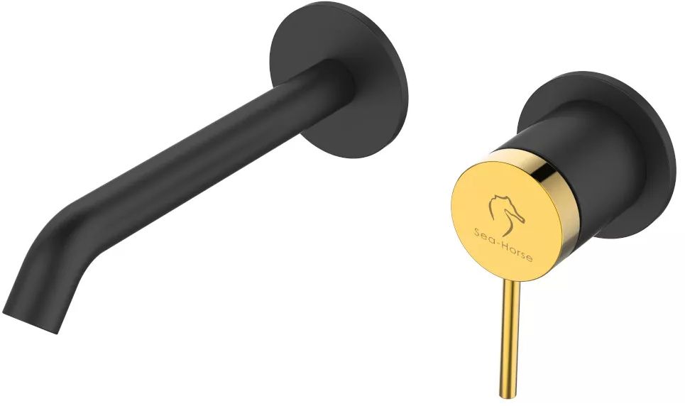 Sea-Horse Ove Black+Gold Stick bateria umywalkowa podtynkowa czarna-złota BJV300B-SG2