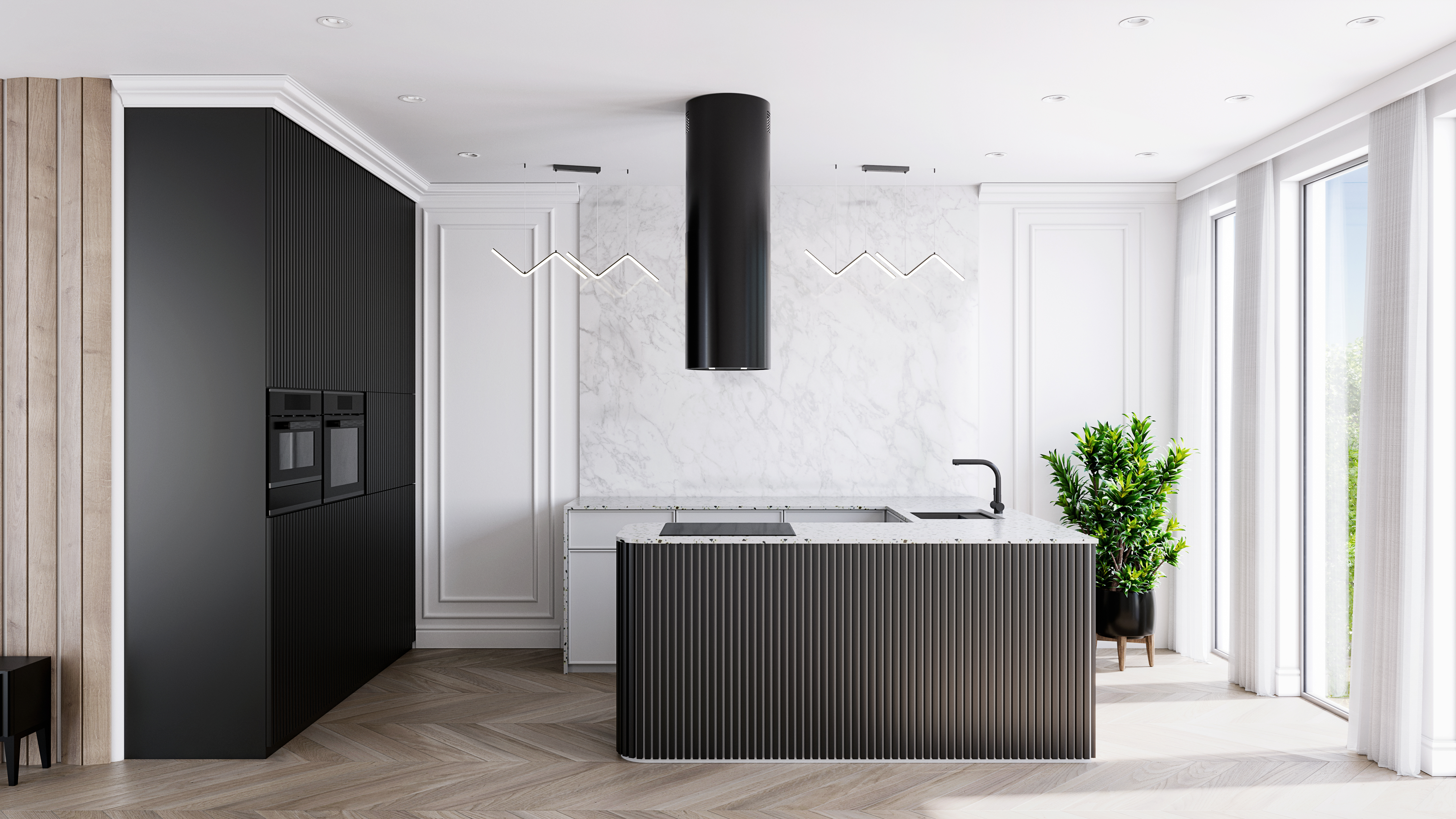 Lanilia Wereniso okap kuchenny 39 cm wyspowy czarny WERENISO_ISOLA_39.1_BLACK