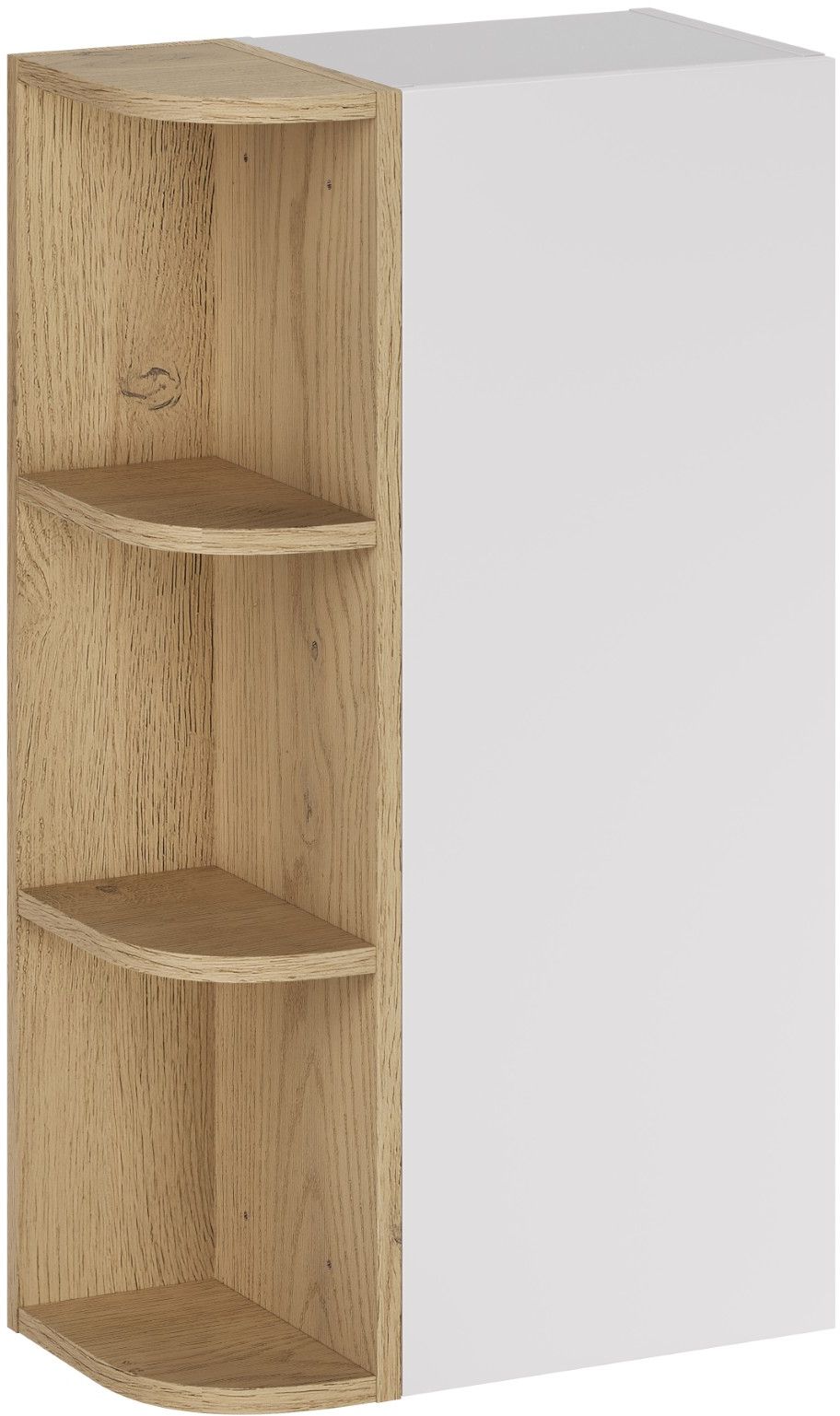 Zestaw Comad Aster White szafka 30 cm boczna i regał 15 cm otwarty biały/dąb SET-ASW SP URSM