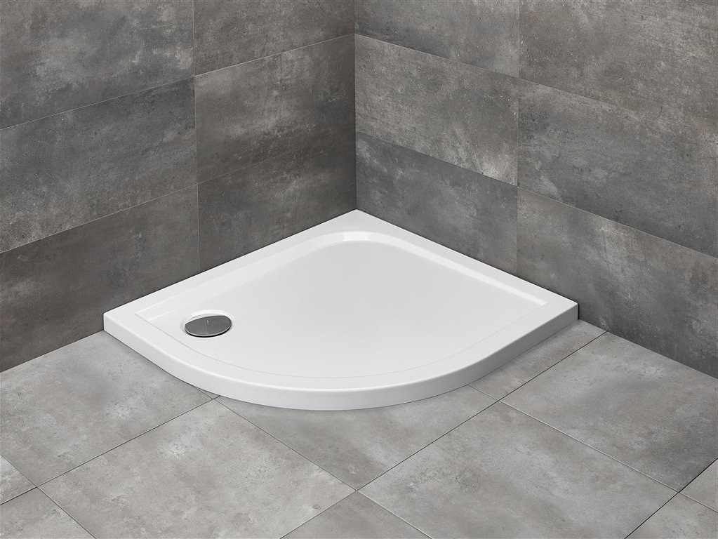 Radaway Delos E brodzik 90x80 cm półokrągły prawy biały SDE8090-01R