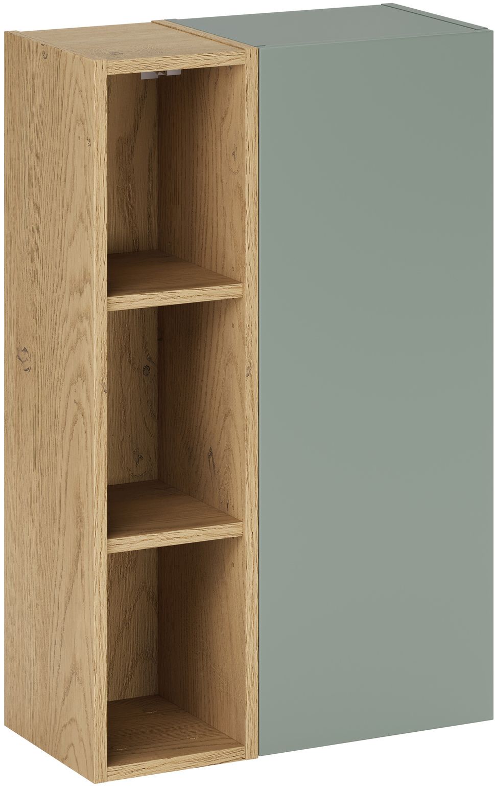 Zestaw Comad Aster Green szafka 30 cm boczna i regał 20 cm otwarty zielony/dąb SET-ASG SP UR 20X80