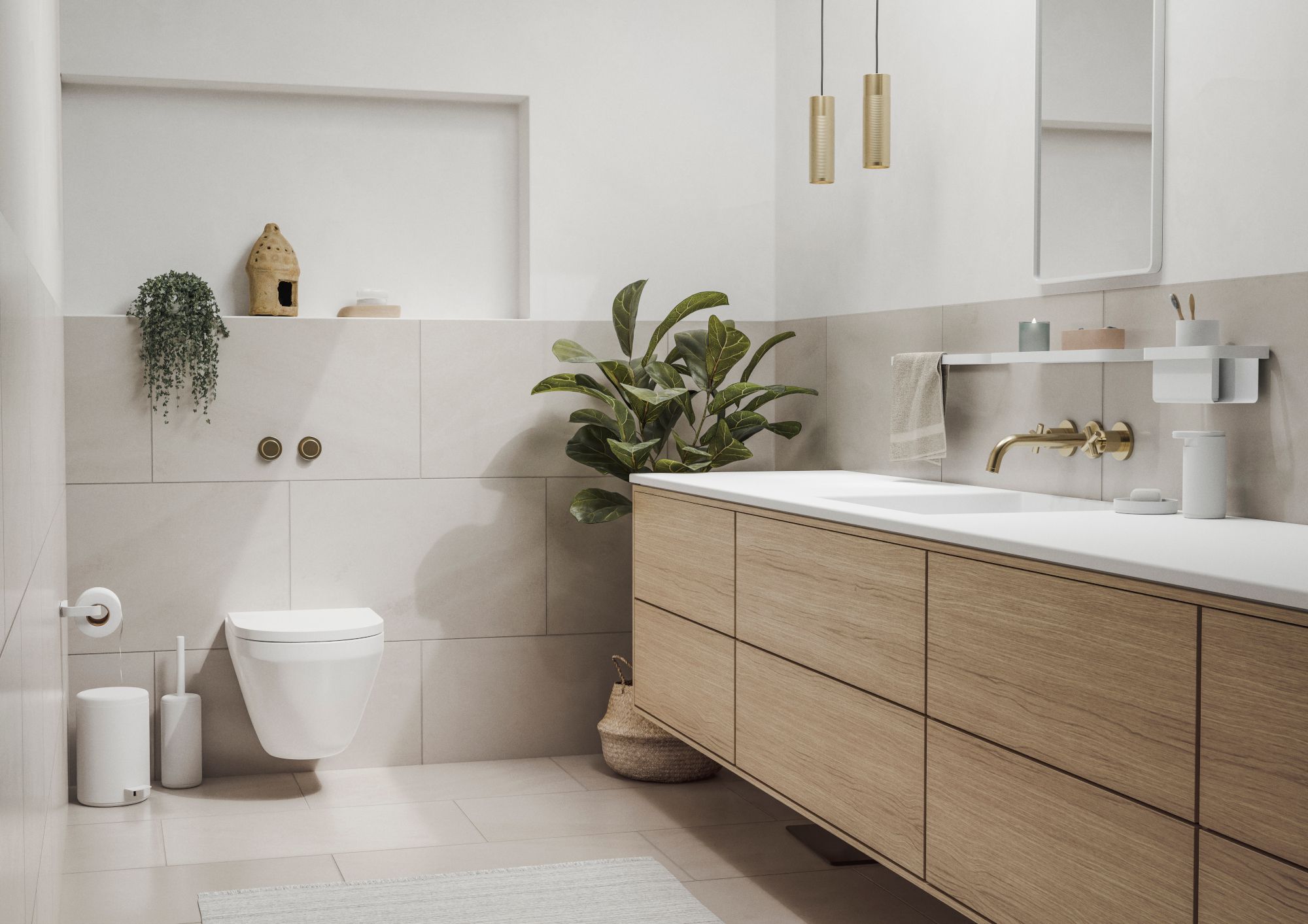 Zone Denmark Rim półka łazienkowa 44 cm biała 14475