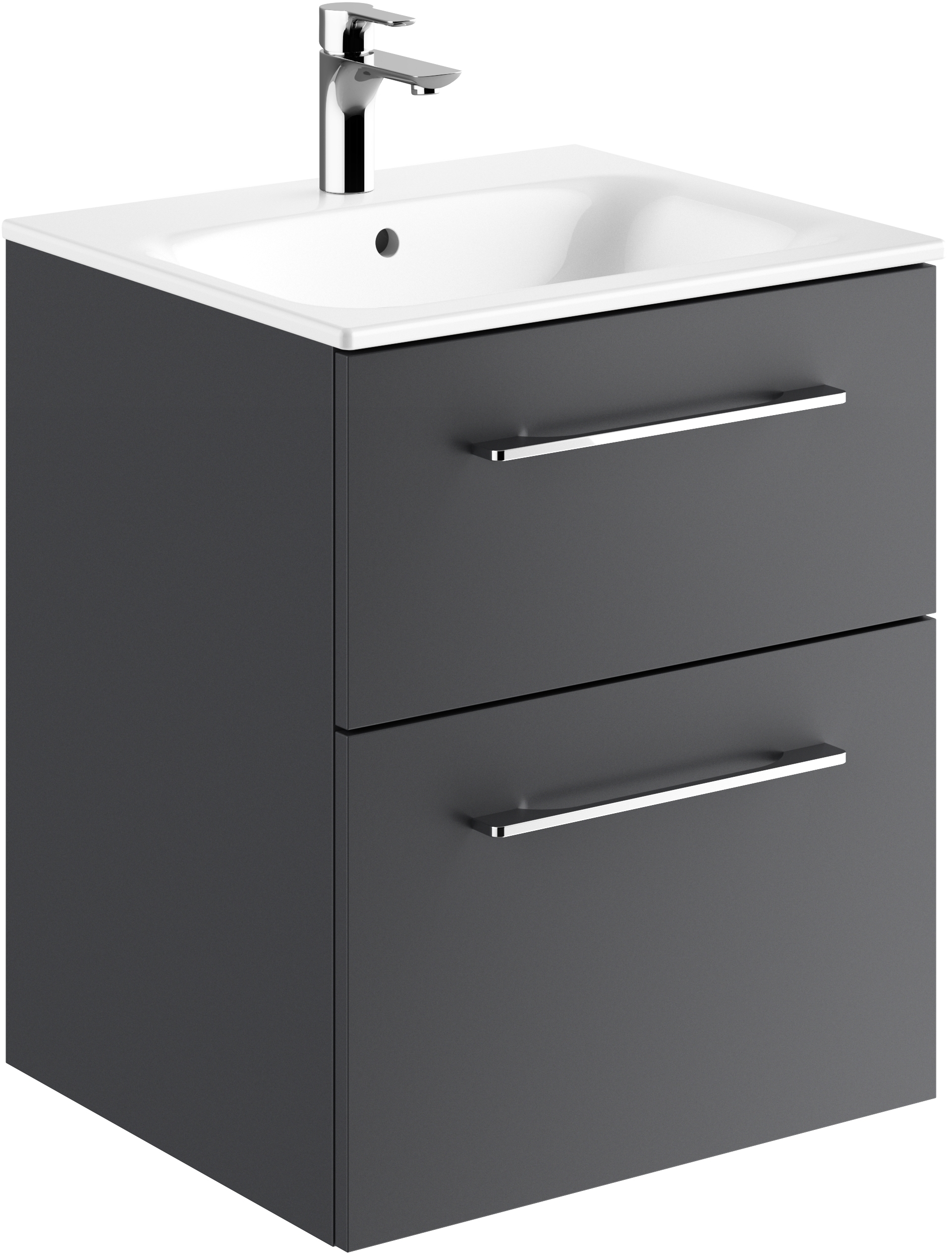 Geberit Selnova Square umywalka z szafką 55 cm zestaw meblowy biały/lava mat 501.233.00.1