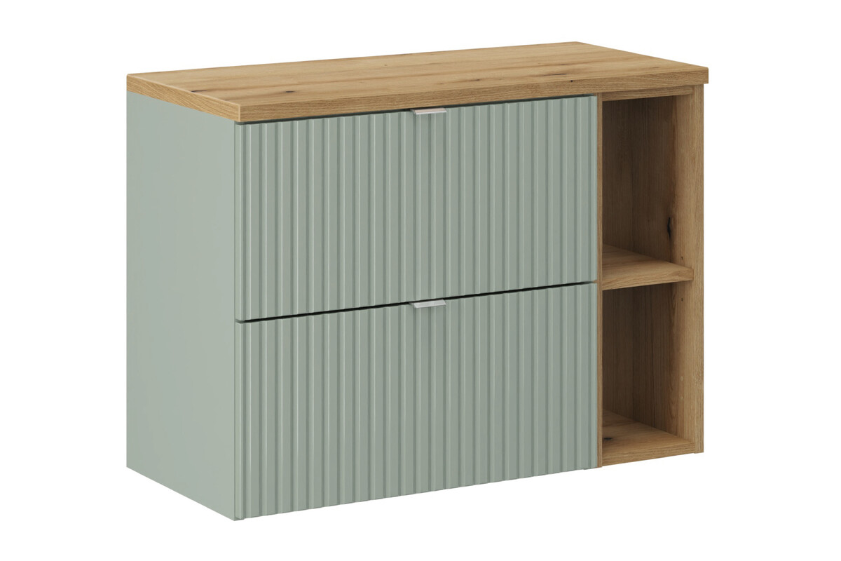 Zestaw Comad Line Reed Green/Nova Oak szafki 60 cm i 20 cm z blatem meblowym 80 cm zielony/dąb SET-LRG B OAK 80CM S LR - Wysyłka w 24h