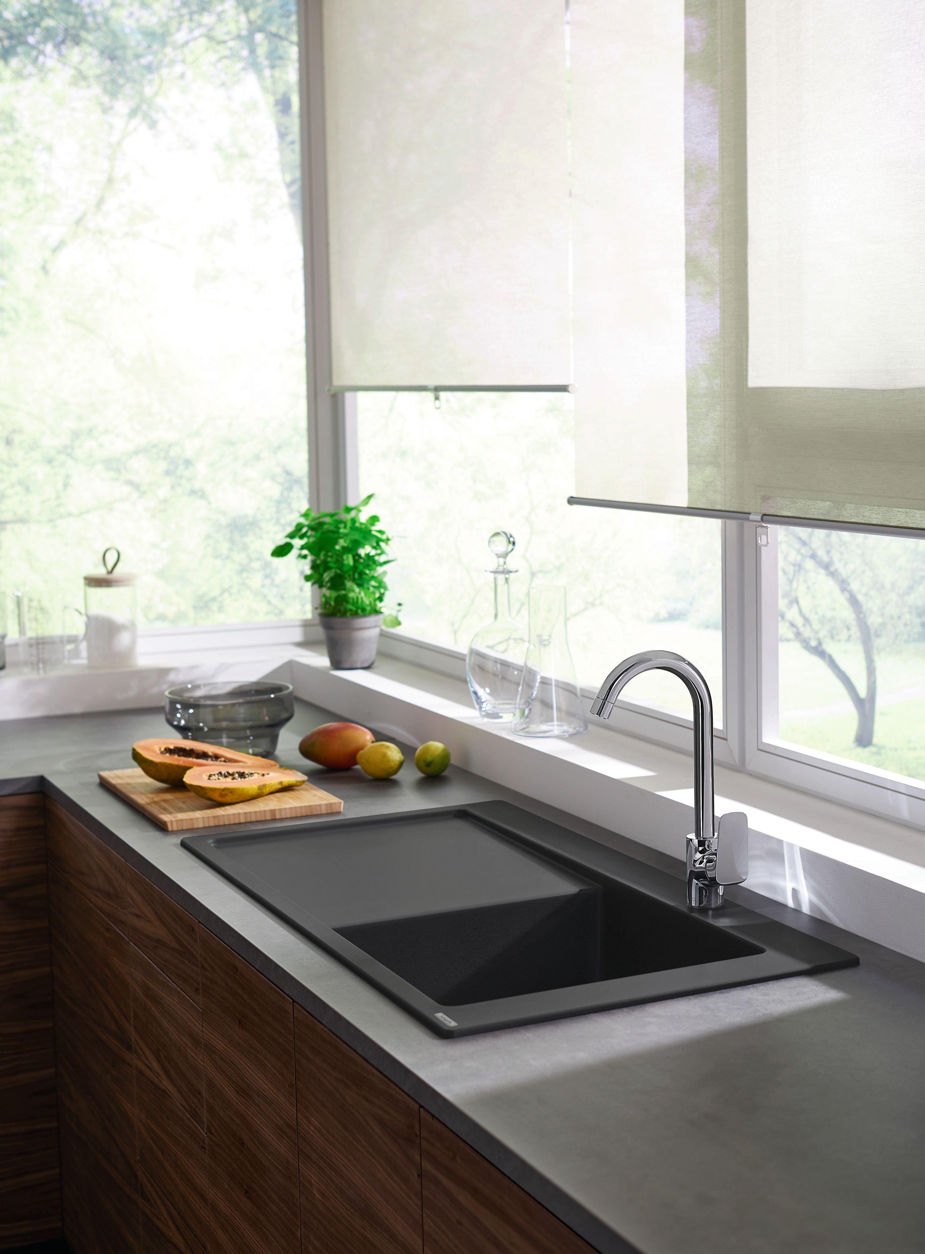 Hansgrohe S 51 zlewozmywak granitowy 74,5x41,5 cm kamienny szary 43314290