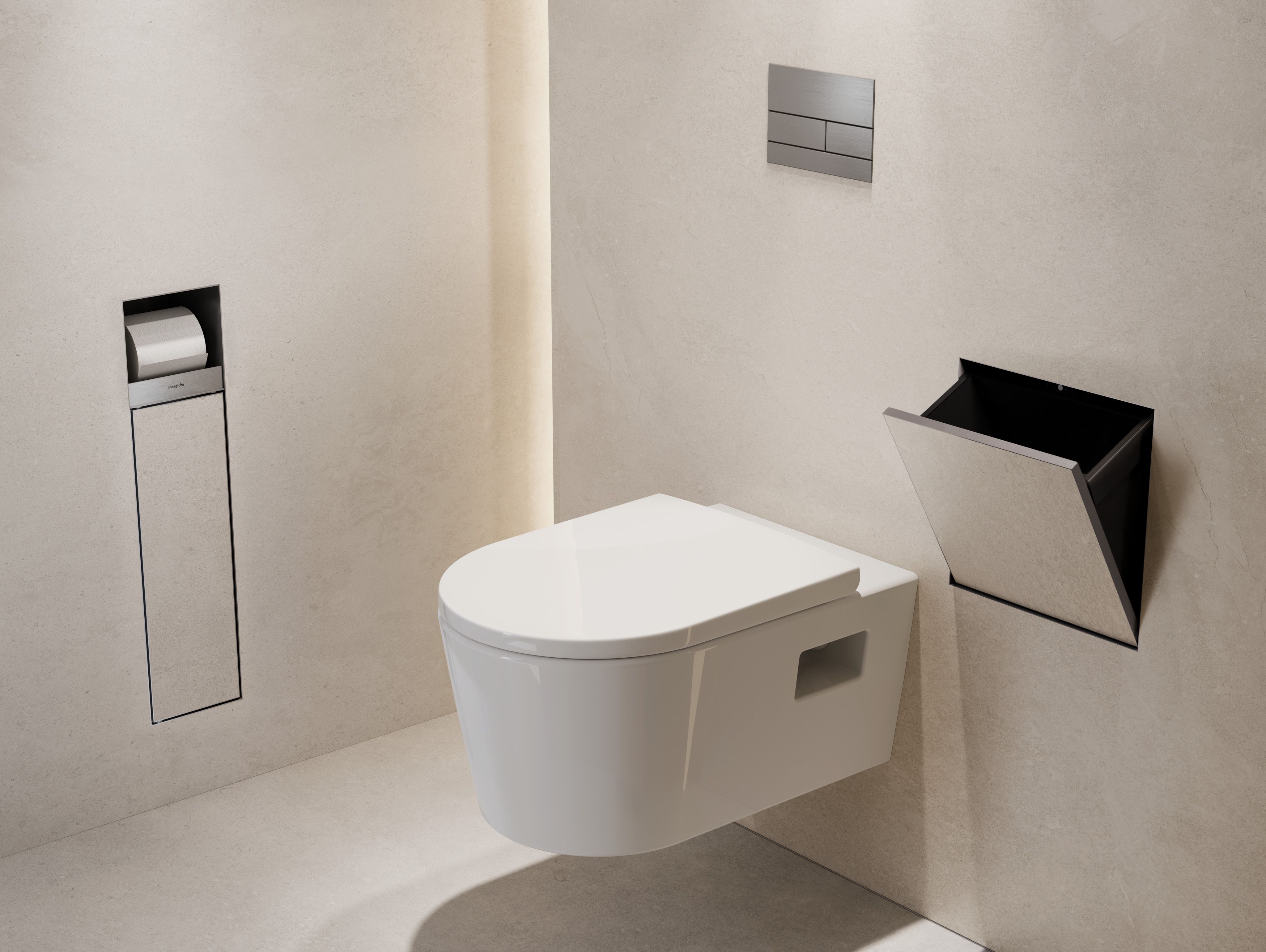 Hansgrohe XtraStoris Rock kosz na śmieci wnękowy 6 l stal szlachetna szczotkowana 56090800
