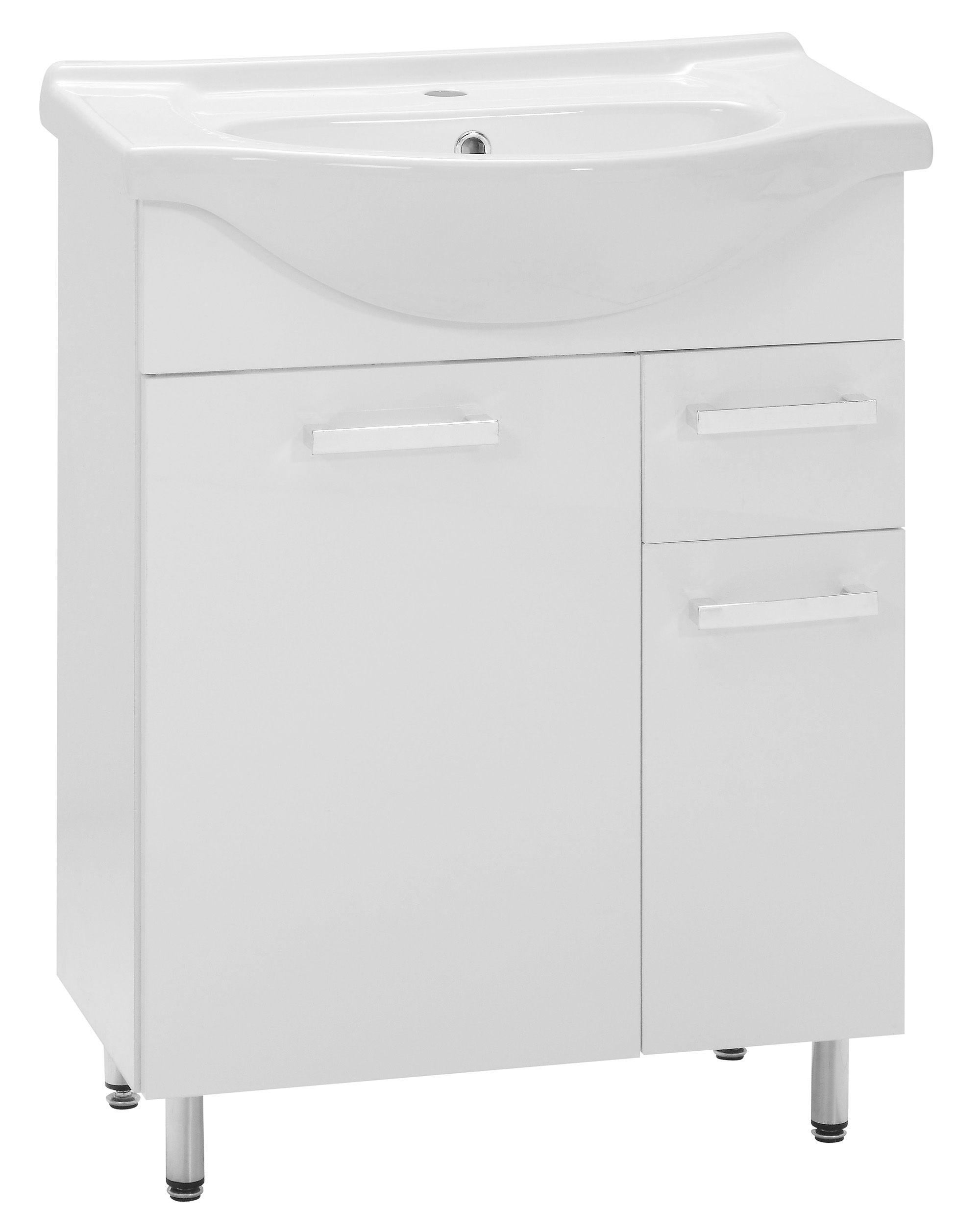 Astor Lupo umywalka z szafką 65 cm biały połysk AM-LUD-650-27 - Wysyłka w 24h