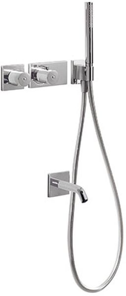 Tres Block-System zestaw wannowo-prysznicowy z baterią podtynkową termostatyczną chrom 207.352.08 - Wysyłka w 24h