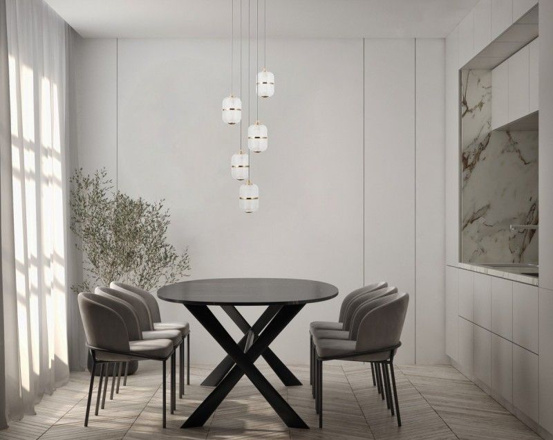 Italux Alani lampa wisząca 5x28 W czarna PND-34375-5-BK