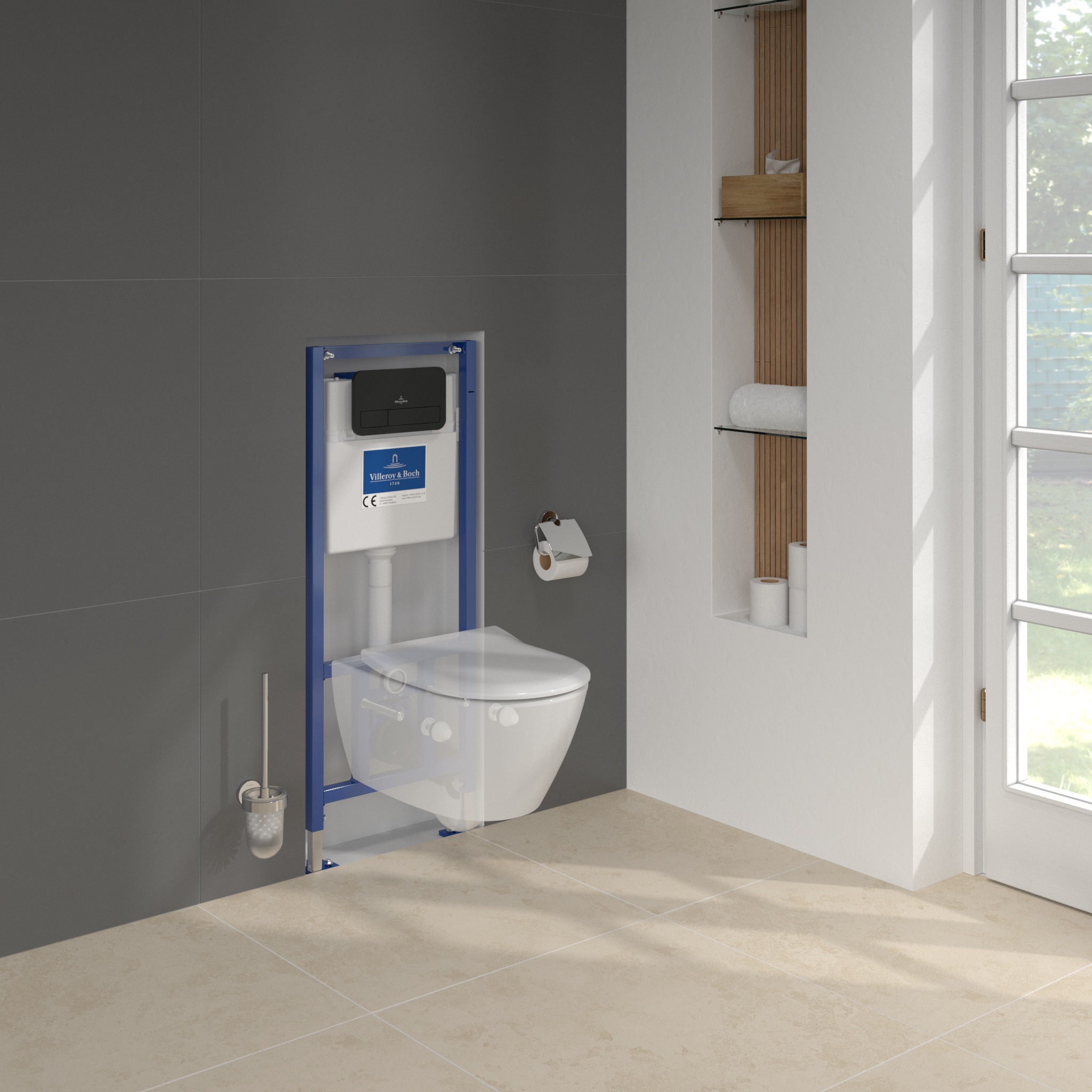 Zestaw Villeroy & Boch Subway 2.0 Combi-Pack stelaż podtynkowy miska WC wisząca z deską i przycisk czarny (92242700, 5614R2R1, 922490AN) - Wysyłka w 