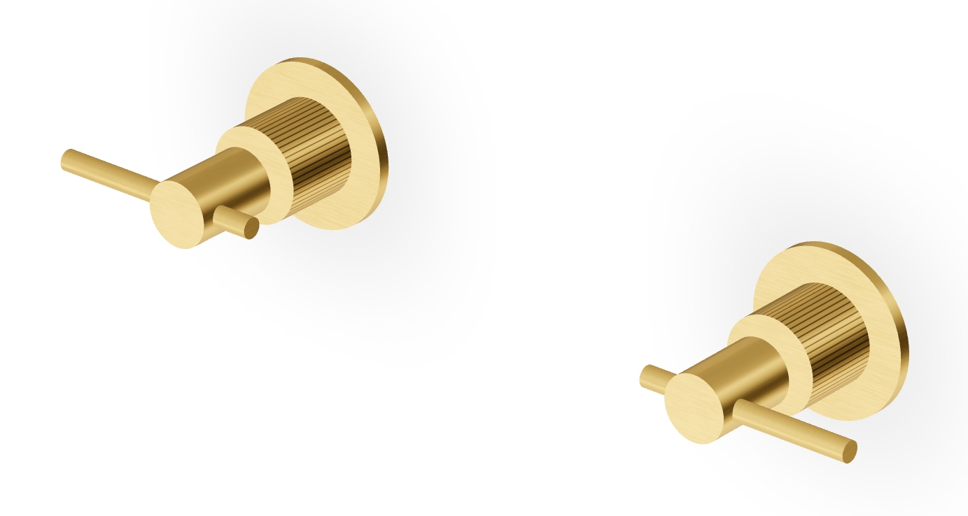 Zucchetti Helm bateria prysznicowa podtynkowa złoto szczotkowane/radełkowanie pionowe ZHL738.XP41G2